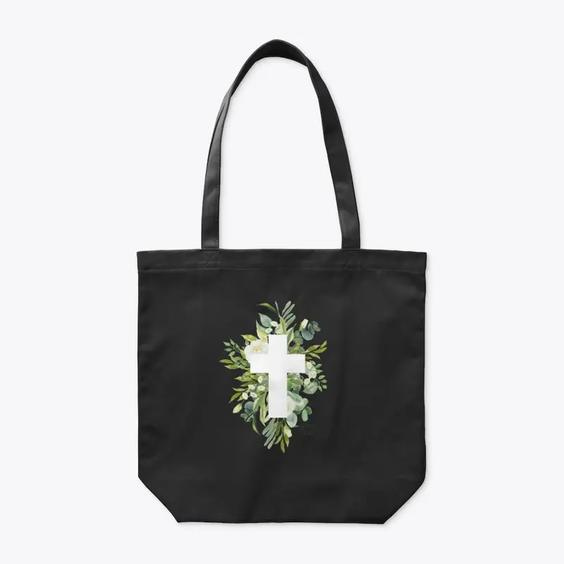 Cross wrapped in green foliage 